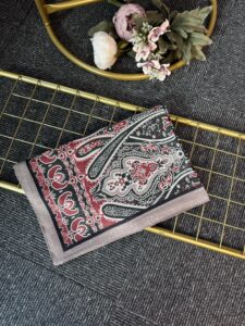 Otantik Desen Pamuk İpek Şal-259400-Haki