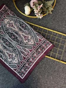 Otantik Desen Pamuk İpek Şal-259400-Vişne