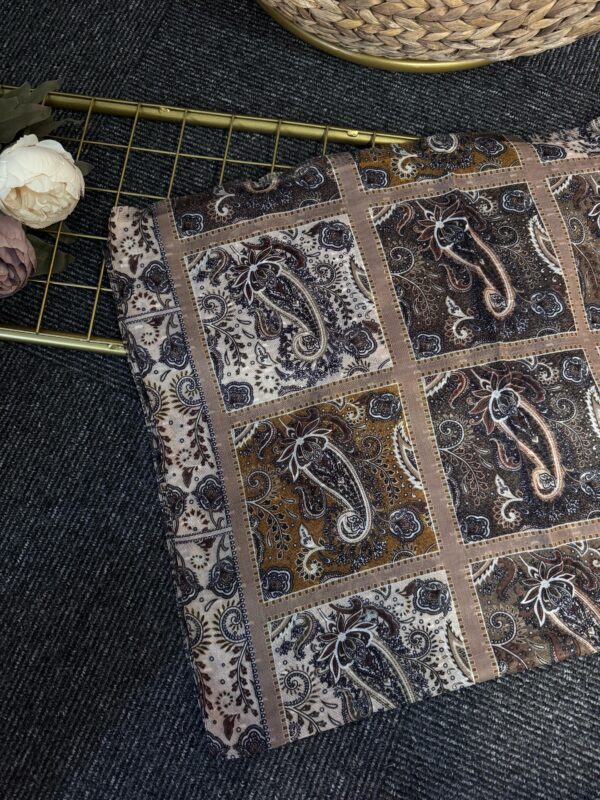 Zemheri Motif Pamuk Şal-665544-Kahve