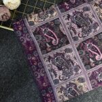 Zemheri Motif Pamuk  Şal-665544-Eflatun