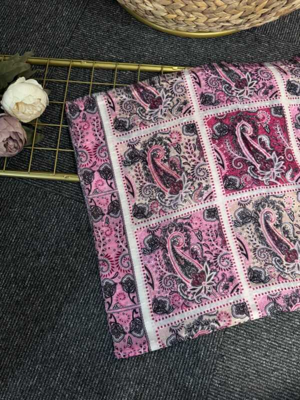 Zemheri Motif Pamuk Şal-665544-Şeker Pembe
