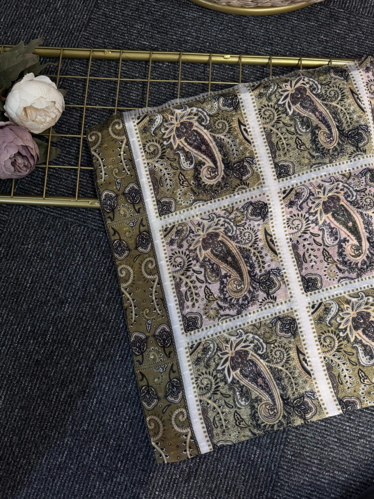 Zemheri Motif Pamuk  Şal-665544-Çağla Yeşili