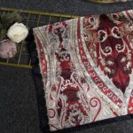 Zamansız Motif Vual İpek Şal-487934-Bordo