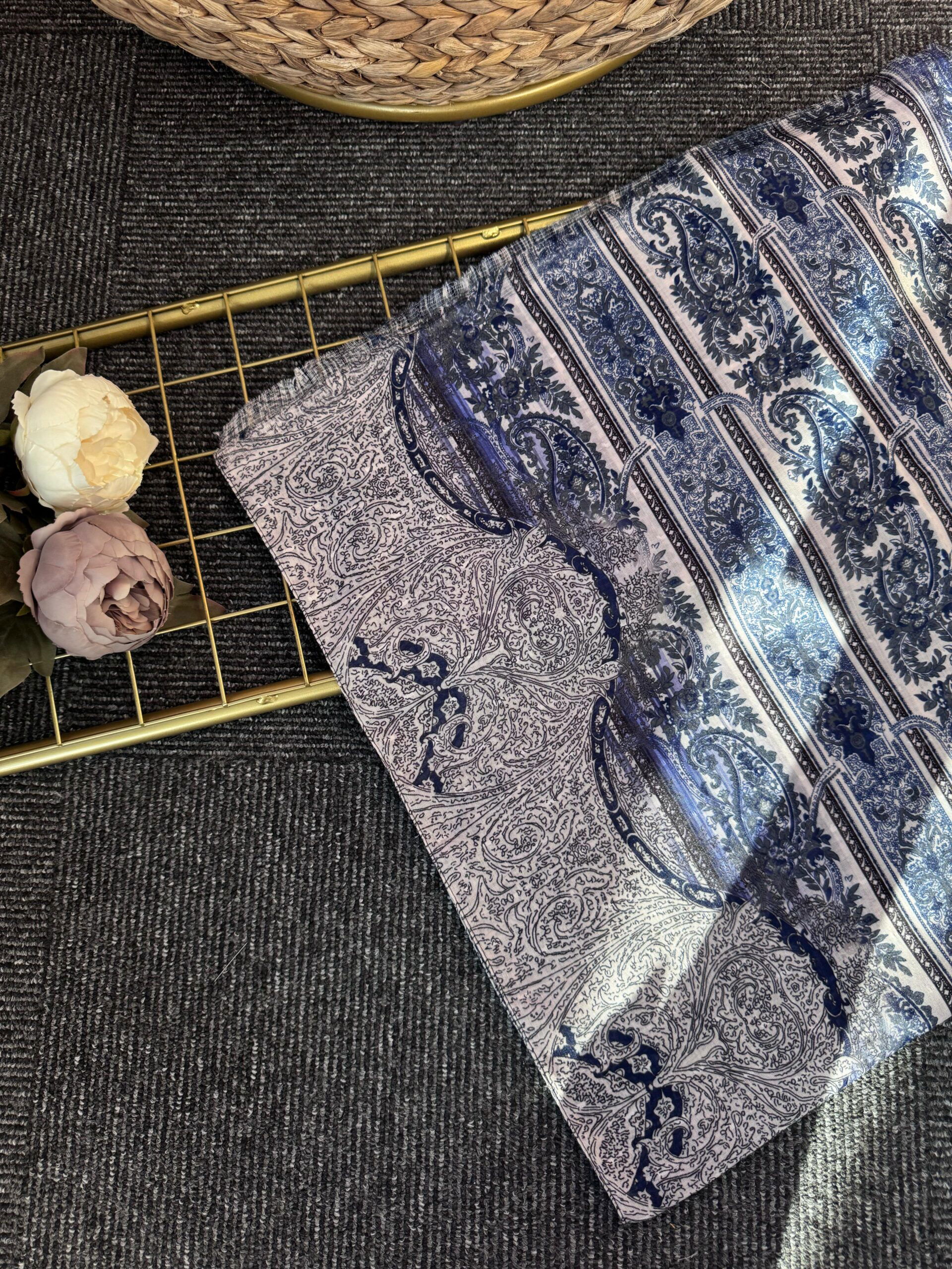 Gölgede Zarafet Pamuk Şal-545765-Petrol