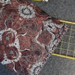 Miras Paisley  Doğal Pamuk Şal-Kırmızı