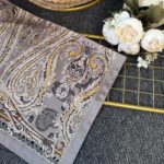 Zamansız Motif Vual İpek Şal-487934-Latte