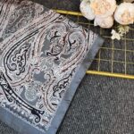 Zamansız Motif Vual İpek Şal-487934-Füme