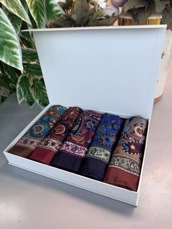 Etro Desen Pamuk Şal Avantajlı Kutu Set