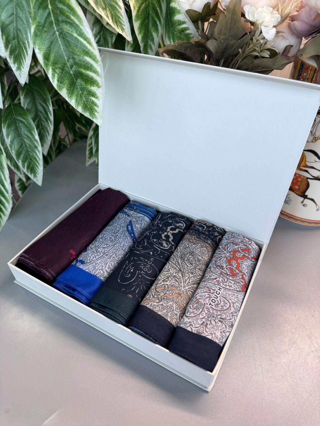 Etro-Etnik  Desen Pamuk Şal Avantajlı Kutu Set