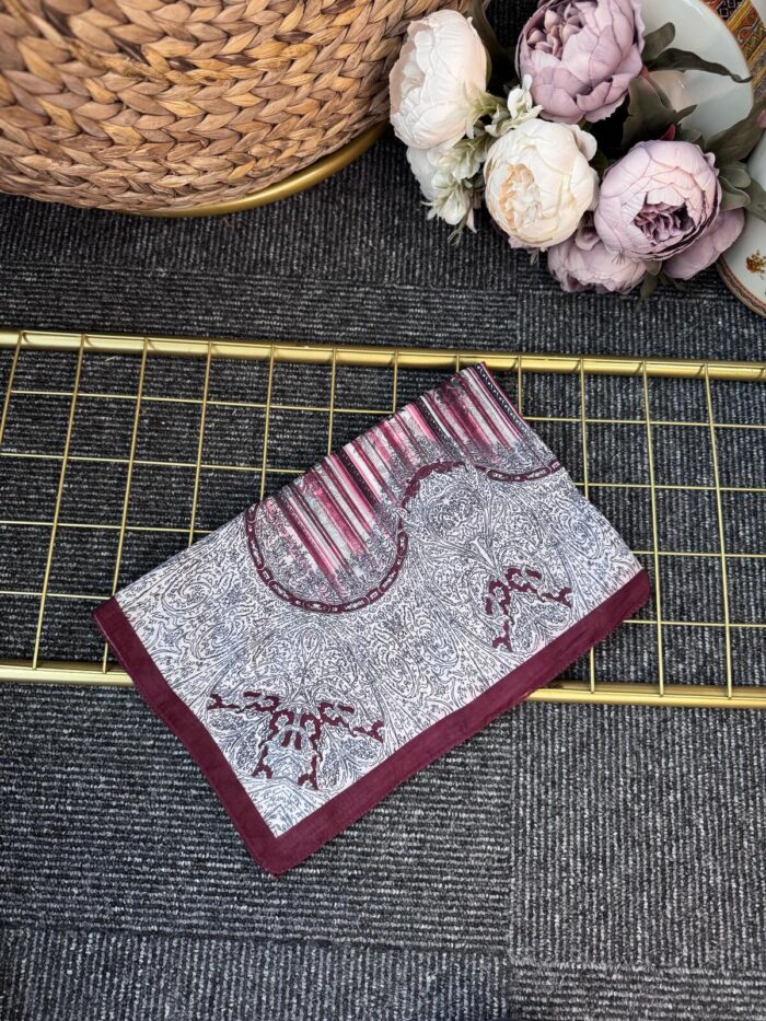 Solea  Desen Pamuk Soft Şal-040506-Bordo - Görsel 2