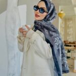 Etro Pamuk İpek Şal -987654-Lacivert-Füme