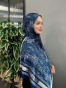 Dior İthal Vual İpek Şal 88926 - Lacivert