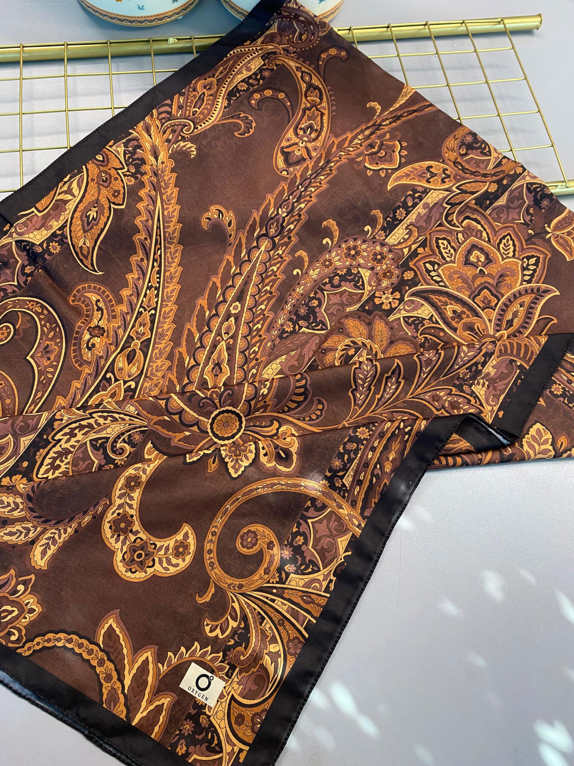 İnci Gecesi Desen Pamuk İpek Şal-10004-CAMEL