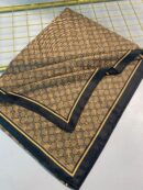 Yaldızlı Gucci Desen Pamuk Şal-110000-Küllü Siyah