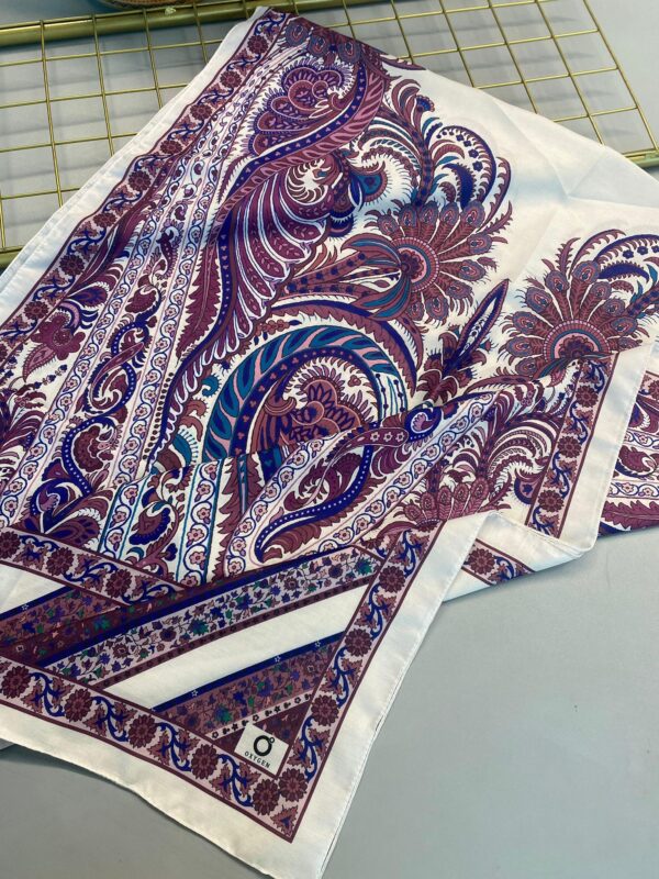 Etro Desen New Pamuk Soft Şal 23012-Mürdüm