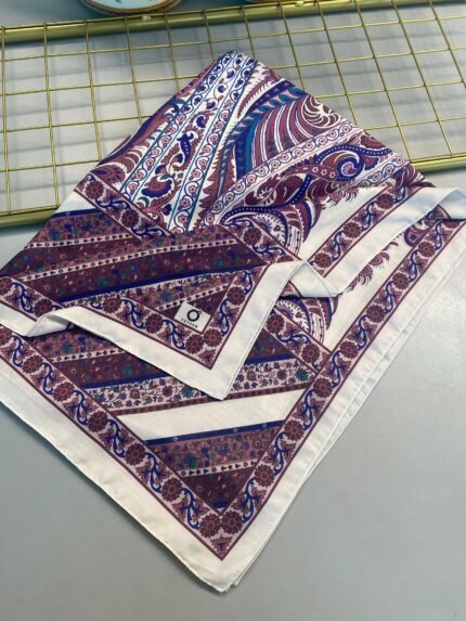Etro Desen New Pamuk Soft Şal 23012-Mürdüm