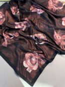 Summer Rose  Desen Pamuk İpek Şal-12000-Bakır