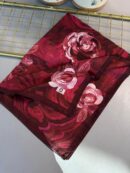 Summer Rose  Desen Pamuk İpek Şal-12000-Kırmızı