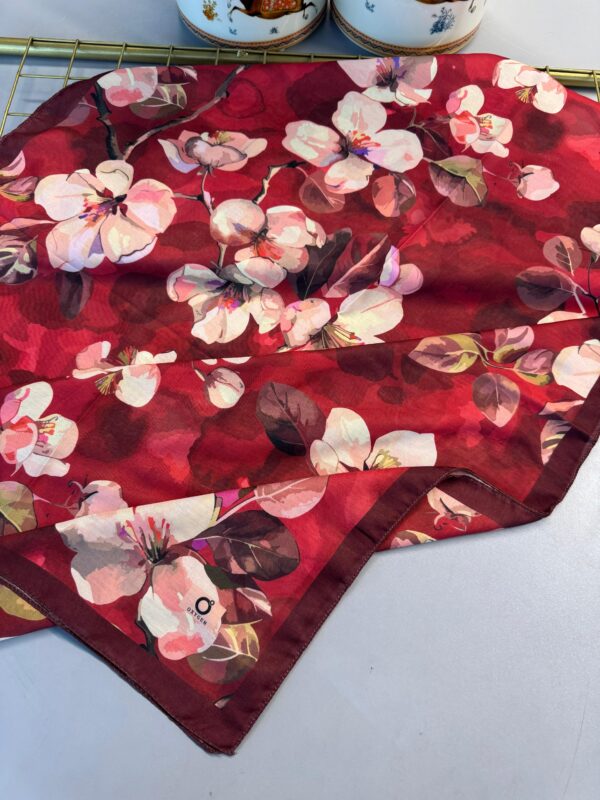 Wild Rose Pamuk ipek Şal-10007-Kırmızı