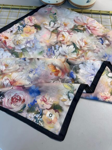Mystic Bloom Desen Pamuk İpek Şal-Pastel