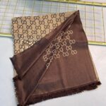 G Desen Kendinden Dokulu Desenli İtalyan Şal-10009-Kahve