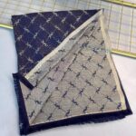 Ysl  Desen Kendinden Dokulu Desenli İtalyan Şal-10010-Vizon