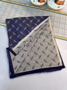 Ysl  Desen Kendinden Dokulu Desenli İtalyan Şal-10010-Vizon