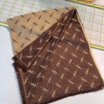 Ysl  Desen Kendinden Dokulu Desenli İtalyan Şal-10010-Kahve