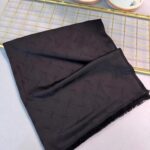 Ysl  Desen Kendinden Dokulu Desenli İtalyan Şal-10010-Siyah