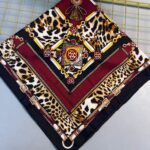 İthal Hermes Leopar Marka ipek Eşarp-08506-Siyah
