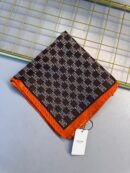 İthal Celine    Marka ipek  Eşarp-08507-Oranj-kahve