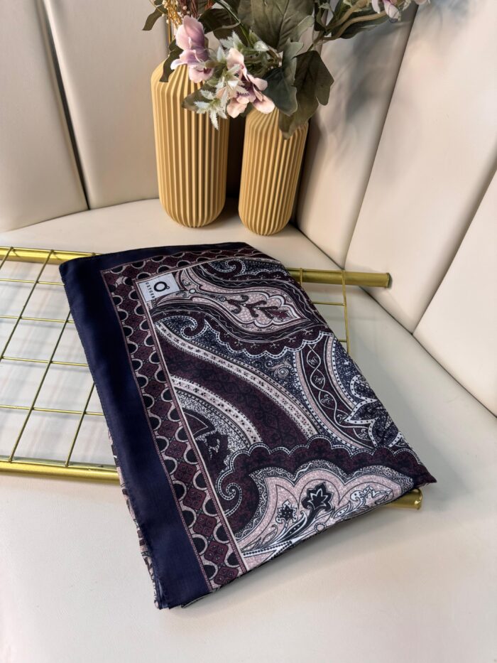 Etro Pamuk İpek Şal -987654-Eflatun - Görsel 2