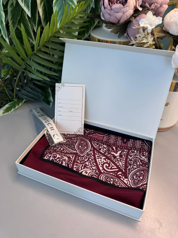 Touch Divan Desen İthal Pamuk Şal-2626202-Bordo - Görsel 2