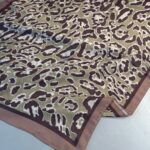 Leopare Desen Pamuk İpek Şal-6202761-Latte
