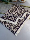 Leopare Desen Pamuk İpek Şal-6202761-Taş