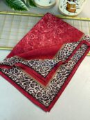 TINY LEOPAR PAMUK DESEN ŞAL-6202616-KIRMIZI