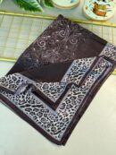 TINY LEOPAR PAMUK DESEN ŞAL-6202616-DERİN MOR