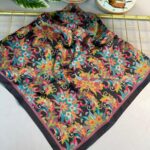 Mimoza Desen Vual İpek Eşarp-6203408-Siyah