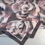 MAGNOLIA DESEN PAMUK İPEK ŞAL-6203253-Kahve