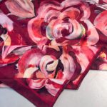 MAGNOLIA DESEN PAMUK İPEK ŞAL-6203253-Kırmızı