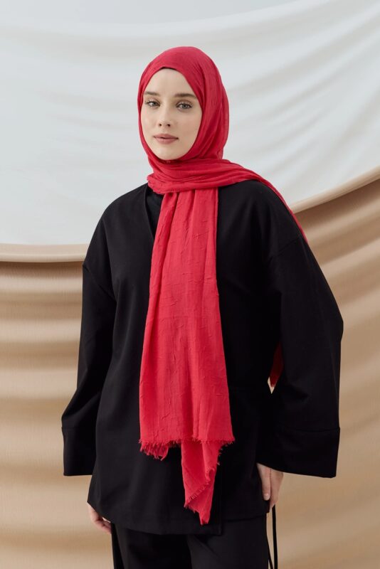 Organic Scarfs Bambu Kraş Şal Modeli -Menekşe