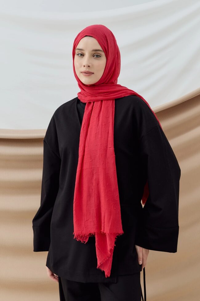 Organic Scarfs Bambu Kraş Şal Modeli -Menekşe
