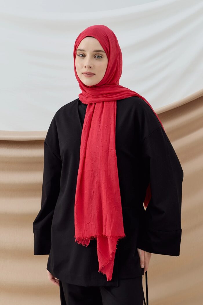 Organic Scarfs Bambu Kraş Şal Modeli -Menekşe
