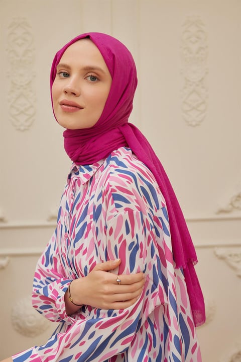 Organic Scarfs Bambu Kraş Şal Modeli -Sümbül