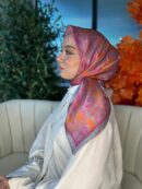 Oxxo Desen Vual İpek Eşarp-6203662-Fuşya