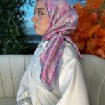 Oxxo Desen Vual İpek Eşarp-6203662-Şeker Pembe