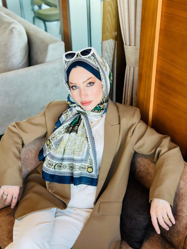 Versace Pamuk İpek Şal 50232 – Lacivert