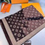 Lv İthal Yün İpek Şal Tam Set Kutulu Sertifikalı-Kahve