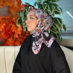 Bahar Desen Pamuk İpek Eşarp-13001-Gri