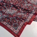 Etro Buta Desenli Pamuk Soft Şal - 377350 -Bordo-Füme